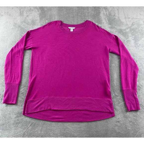 Athleta Tops - Athleta Coaster Luxe Sweatshirt Womens Medium Fuchsia Pink Thumbhole Pullover
